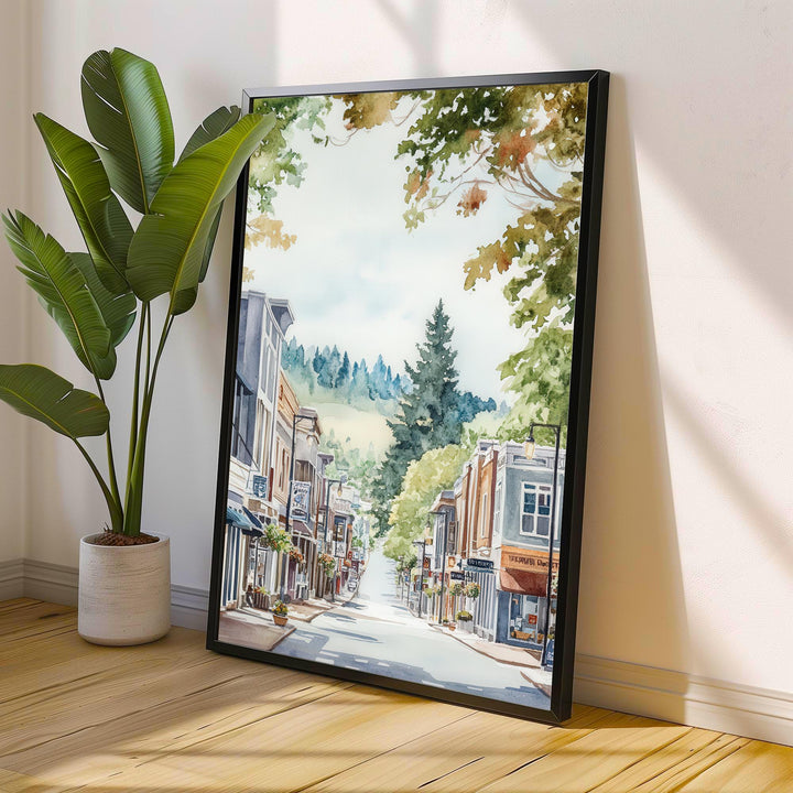 Beaverton Oregon Watercolor Travel Poster