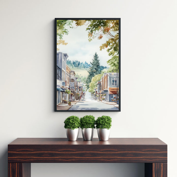 Beaverton Oregon Watercolor Travel Poster