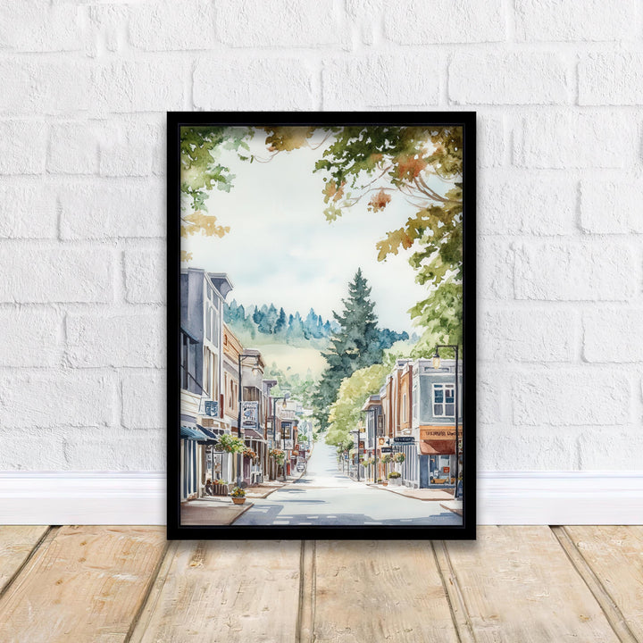 Beaverton Oregon Watercolor Travel Poster