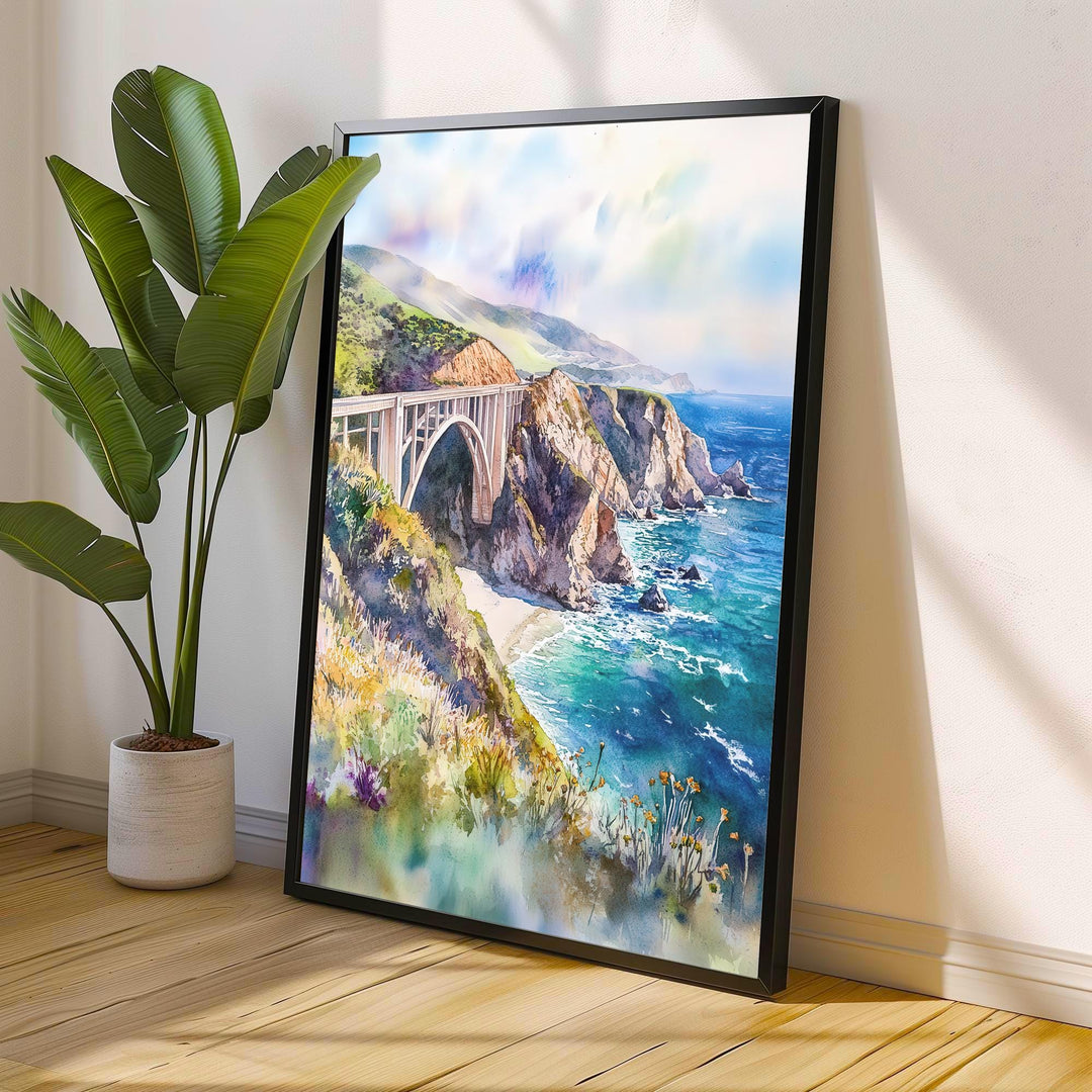 Big Sur California Watercolor Travel Print Wall Decor Wall Art Big Sur Landscape Wall Hanging Home Décor Coastal Gift Art Lovers Scenic