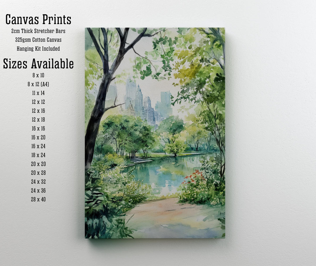 Central Park NYC Watercolor Travel Poster