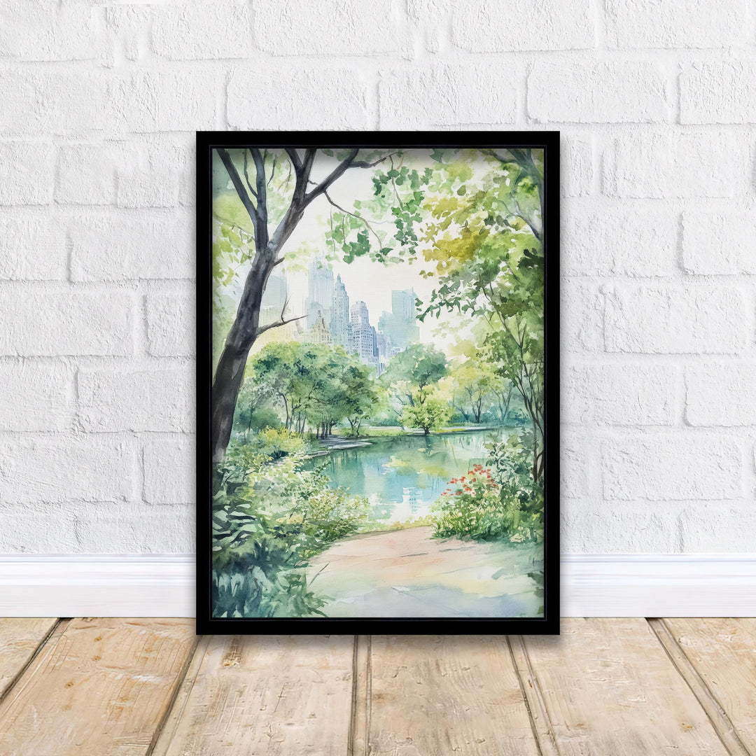 Central Park NYC Watercolor Travel Poster