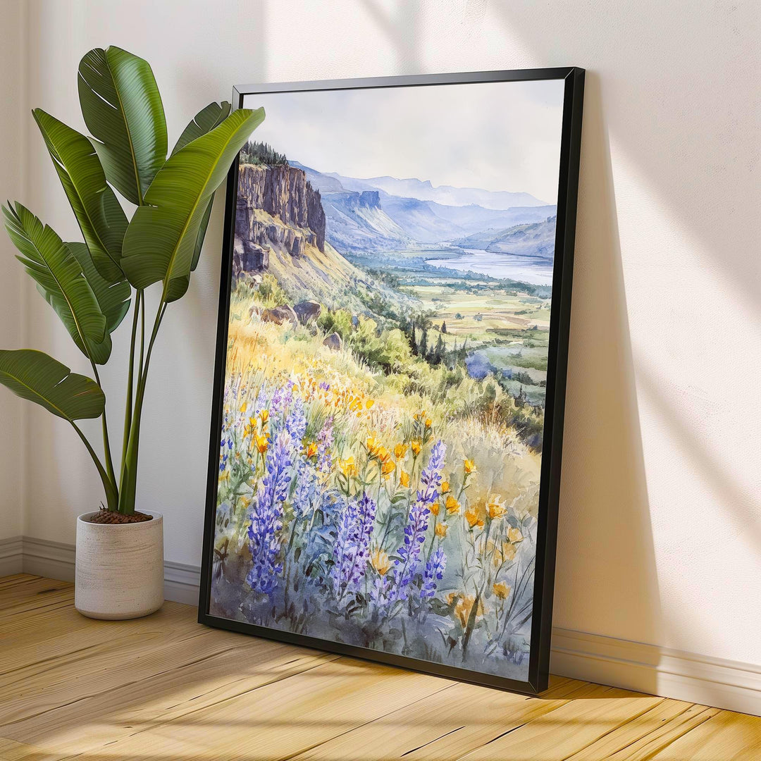 Columbia Gorge Watercolor Travel Print Wall Decor Wall Art Columbia Gorge Landscape Wall Hanging Home Décor Nature Gift Art Lovers Scenic