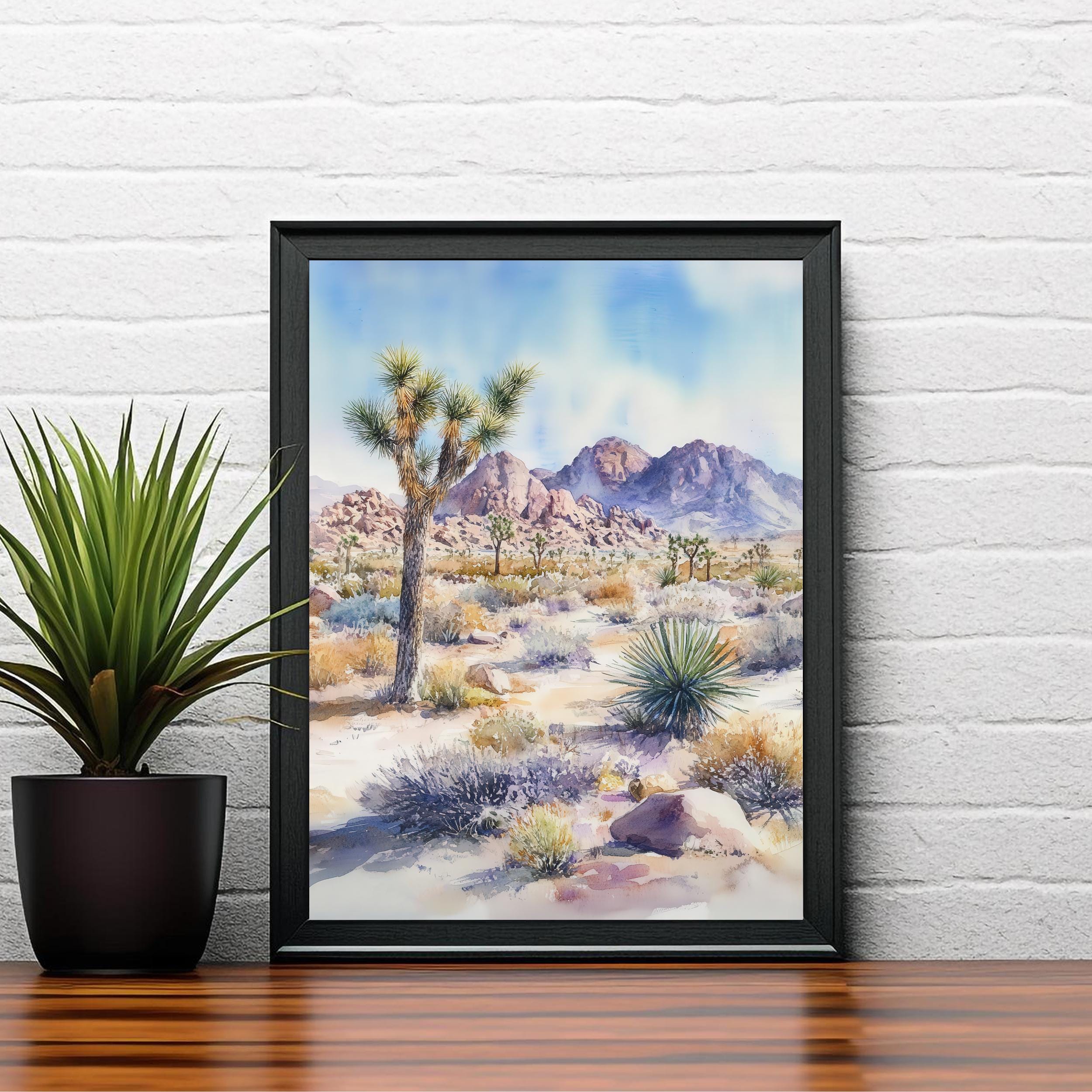 Joshua Tree National Park Watercolor Travel Poster