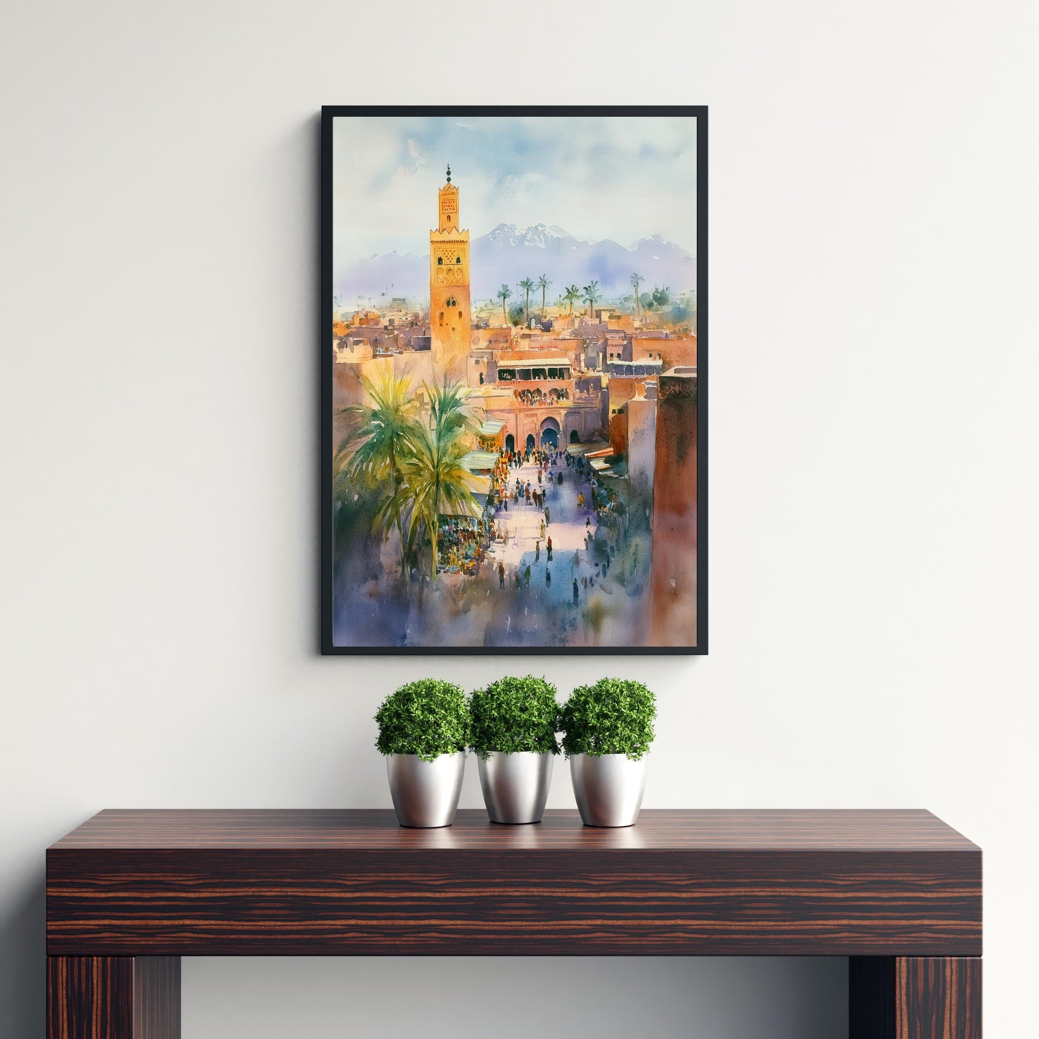 Marrakesh Morocco Watercolor Travel Print Wall Decor Wall Art Marrakesh Landscape Wall Hanging Home Décor Moroccan City Gift Art Lovers