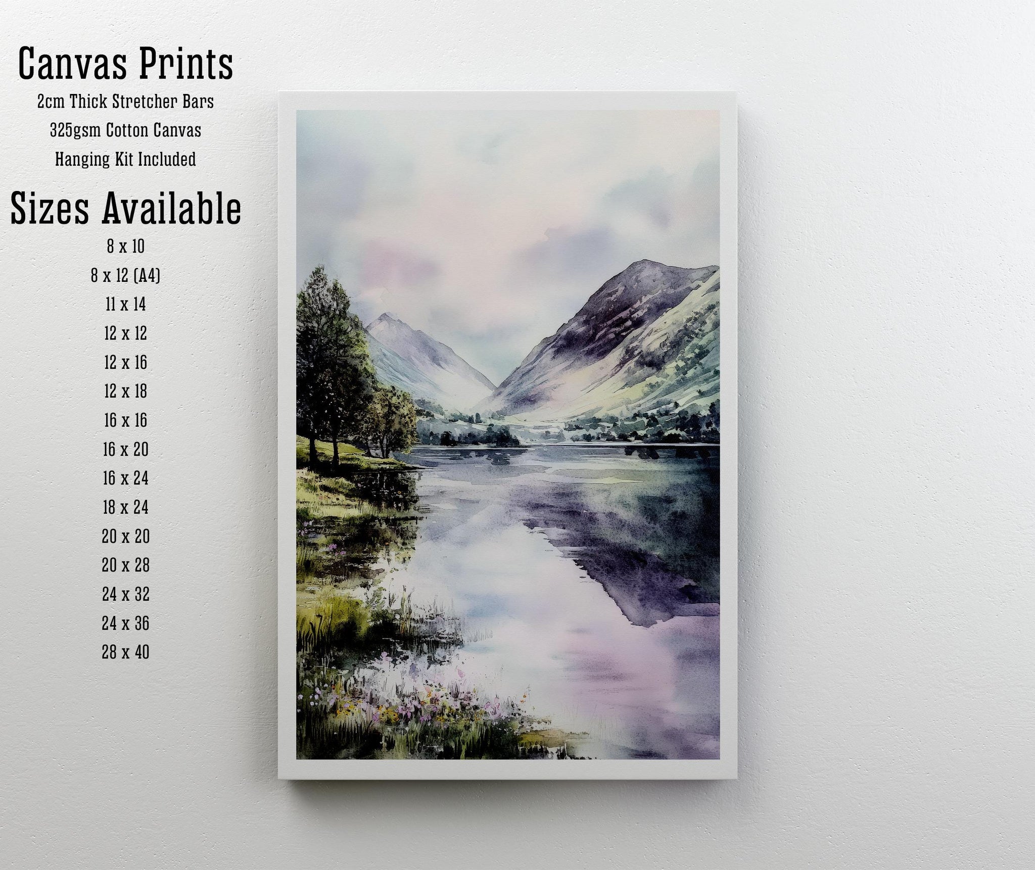 Buttermere Watercolor Travel Print Wall Decor Wall Art Buttermere Landscape Wall Hanging Home Décor Lake District Gift Art Lovers Scenic