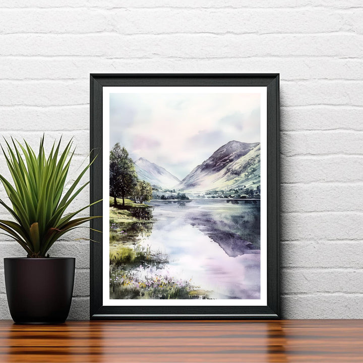 Buttermere Watercolor Travel Poster