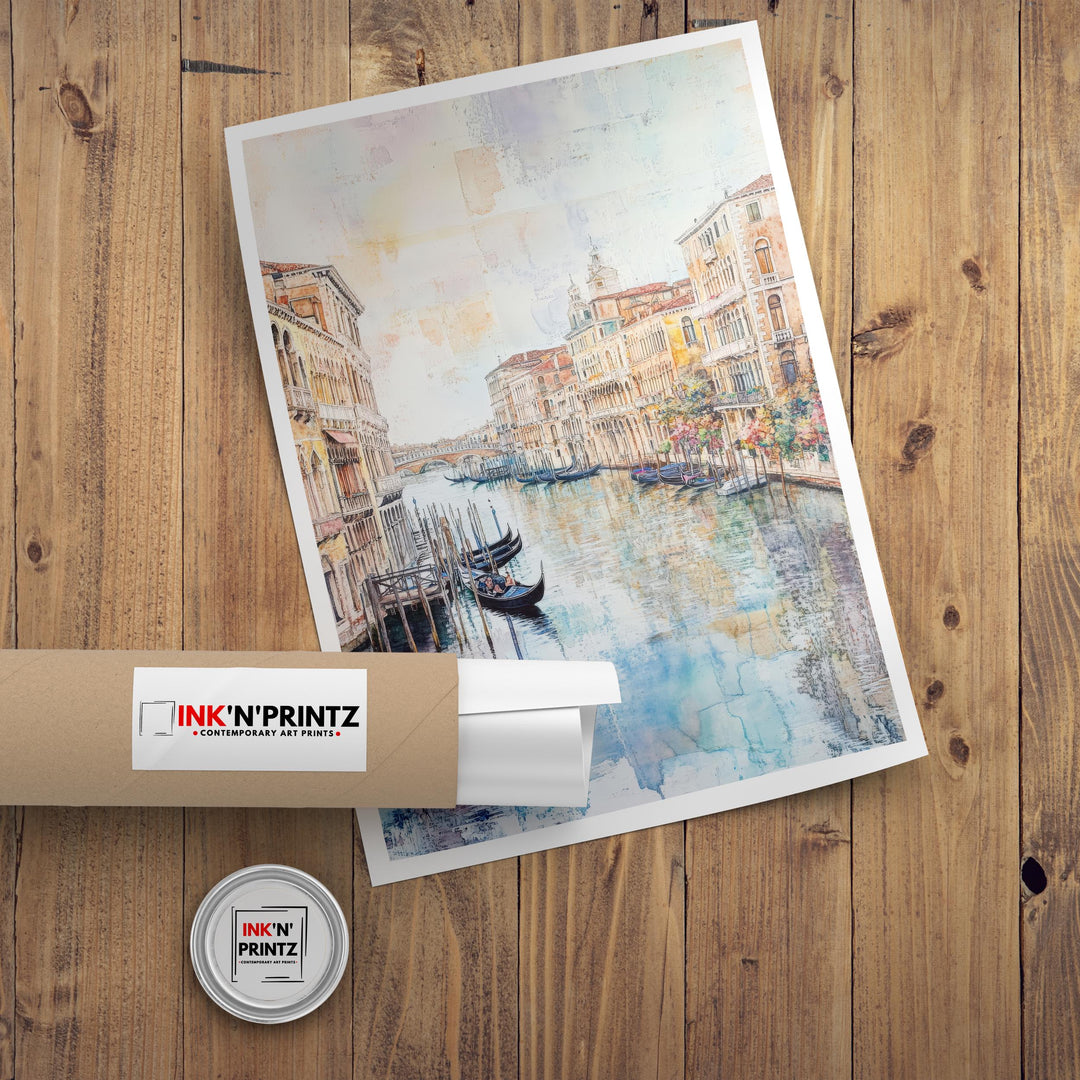 Venice Italy Watercolor Travel Print Wall Decor Wall Art Venice Landscape Wall Hanging Home Décor Italian City Gift Art Lovers Scenic Print