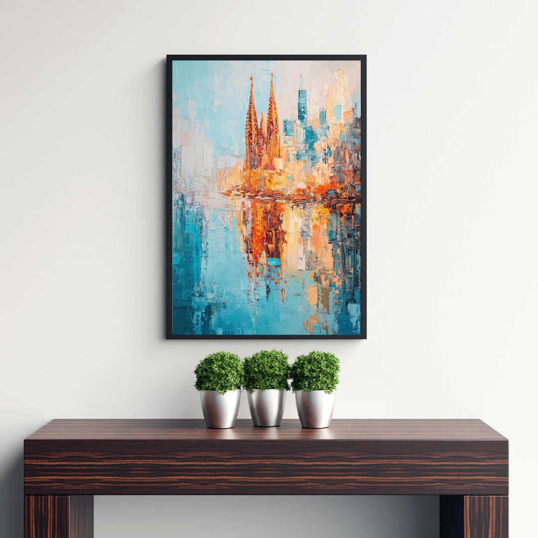 Abstract Barcelona Travel Poster