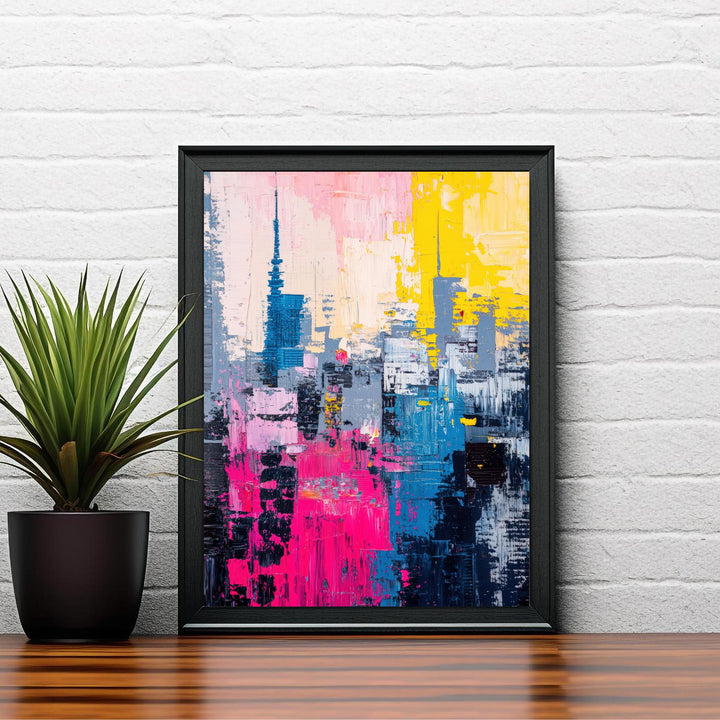 Abstract Tokyo Painting Wall Decor Wall Art Abstract Tokyo Landscape Wall Hanging Home Décor Japanese City Gift Art Lovers Modern Print