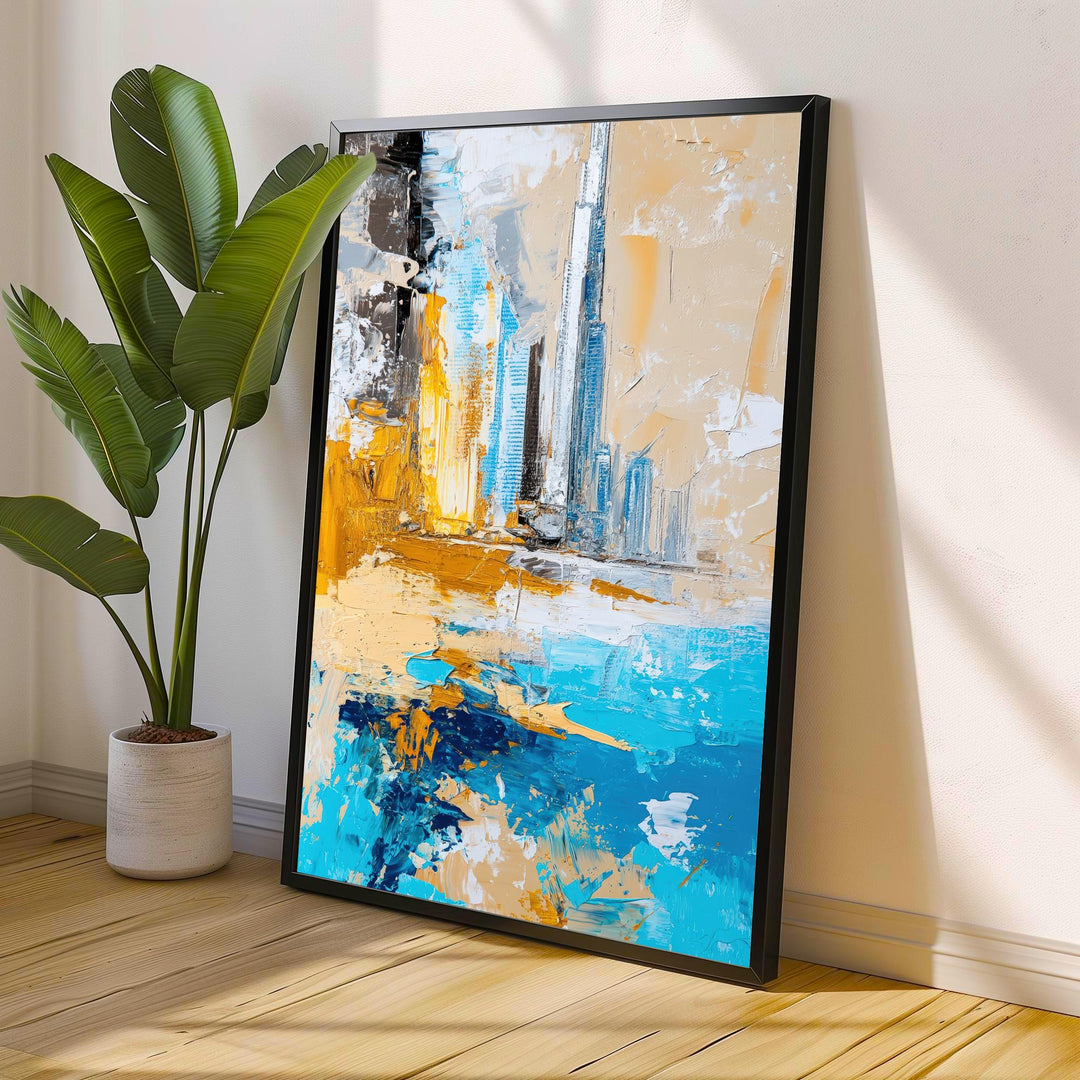 Abstract Dubai Travel Poster Wall Decor Wall Art Abstract Dubai Skyline Wall Hanging Home Décor UAE City Gift Art Lovers Modern Print