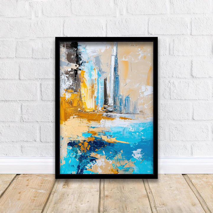 Abstract Dubai Travel Poster Wall Decor Wall Art Abstract Dubai Skyline Wall Hanging Home Décor UAE City Gift Art Lovers Modern Print