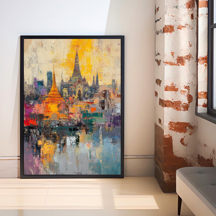 Abstract Bangkok Travel Poster Wall Decor Wall Art Abstract Bangkok Skyline Wall Hanging Home Décor Thai City Gift Art Lovers Modern Print