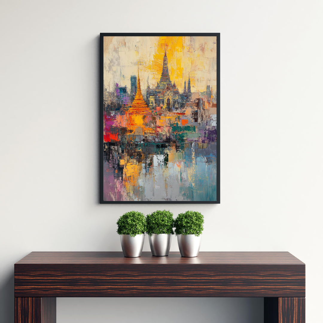 Abstract Bangkok Travel Poster Wall Decor Wall Art Abstract Bangkok Skyline Wall Hanging Home Décor Thai City Gift Art Lovers Modern Print