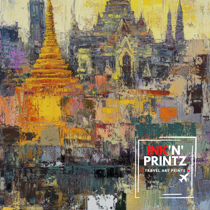 Abstract Bangkok Travel Poster