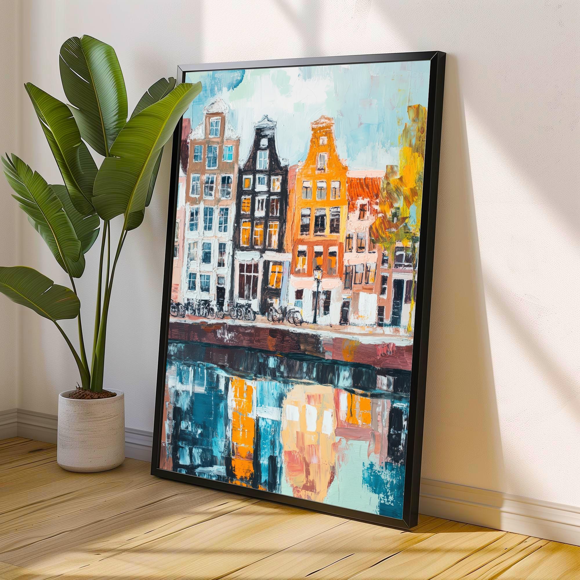 Abstract Amsterdam Travel Poster