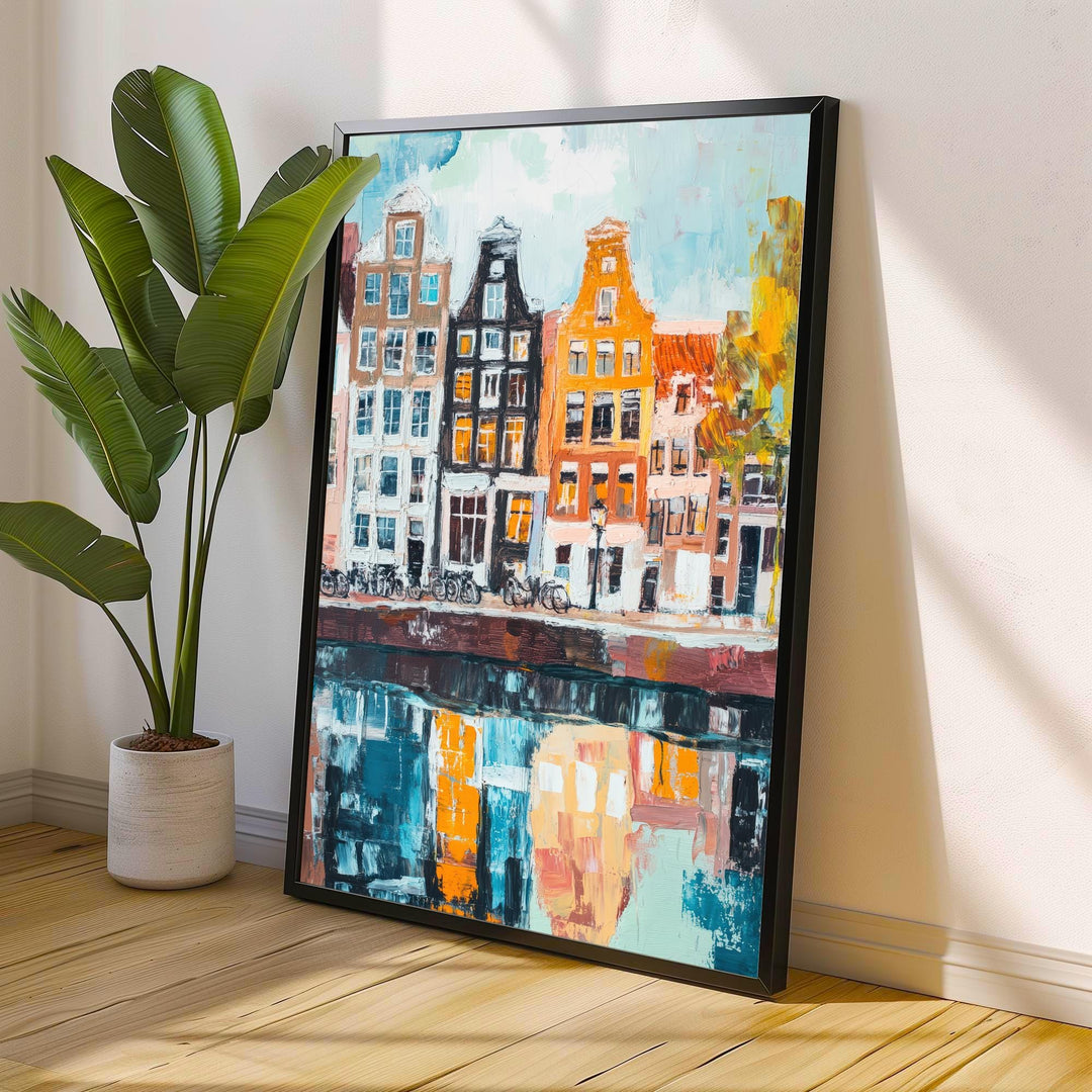 Abstract Amsterdam Travel Poster Wall Decor Wall Art Abstract Amsterdam Landscape Wall Hanging Home Décor Dutch City Gift Art Lovers Modern