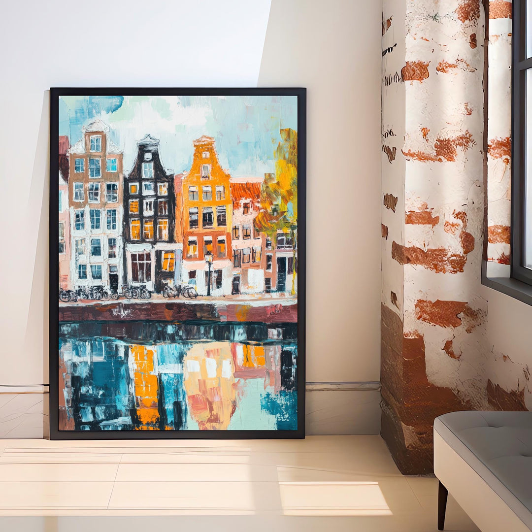 Abstract Amsterdam Travel Poster Wall Decor Wall Art Abstract Amsterdam Landscape Wall Hanging Home Décor Dutch City Gift Art Lovers Modern