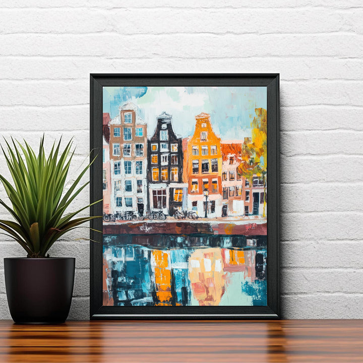 Abstract Amsterdam Travel Poster Wall Decor Wall Art Abstract Amsterdam Landscape Wall Hanging Home Décor Dutch City Gift Art Lovers Modern