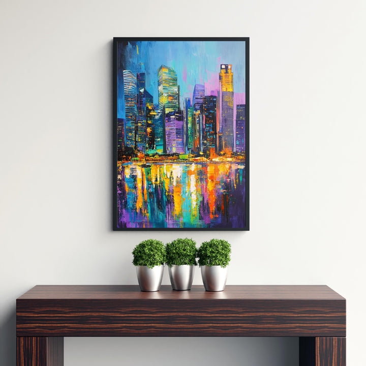 Abstract Singapore Travel Poster Wall Decor Wall Art Abstract Singapore Skyline Wall Hanging Home Décor City Gift Art Lovers Modern Print