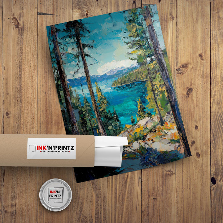 Emerald Bay State Park Abstract Art Poster