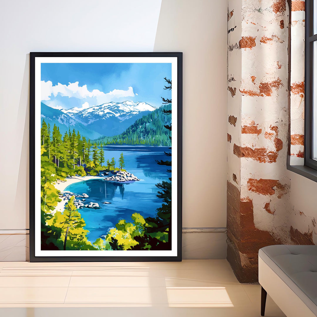 Emerald Bay State Park Travel Poster Wall Decor Wall Art Emerald Bay Landscape Wall Hanging Home Decor Lake Tahoe Gift Art Lovers