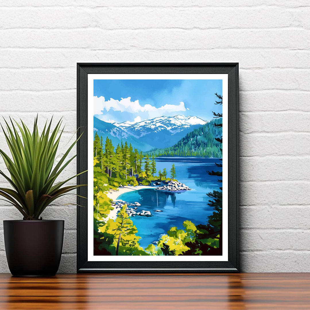 Emerald Bay State Park Travel Poster Wall Decor Wall Art Emerald Bay Landscape Wall Hanging Home Decor Lake Tahoe Gift Art Lovers