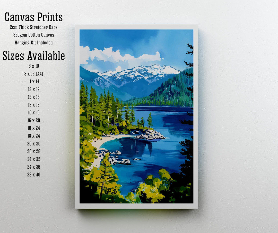 Emerald Bay State Park Travel Poster Wall Decor Wall Art Emerald Bay Landscape Wall Hanging Home Decor Lake Tahoe Gift Art Lovers