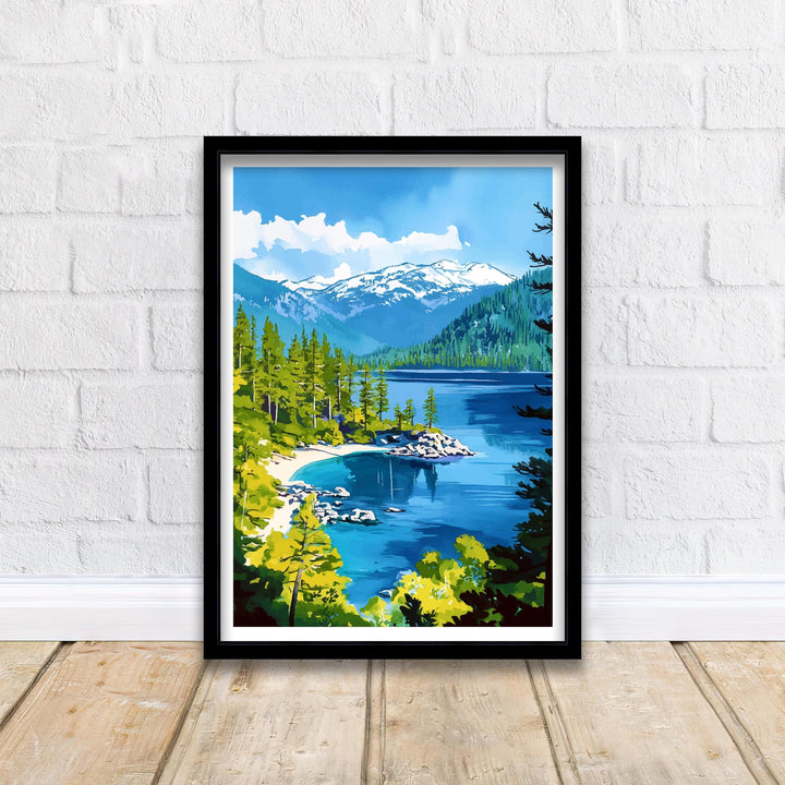 Emerald Bay State Park Travel Poster Wall Decor Wall Art Emerald Bay Landscape Wall Hanging Home Decor Lake Tahoe Gift Art Lovers