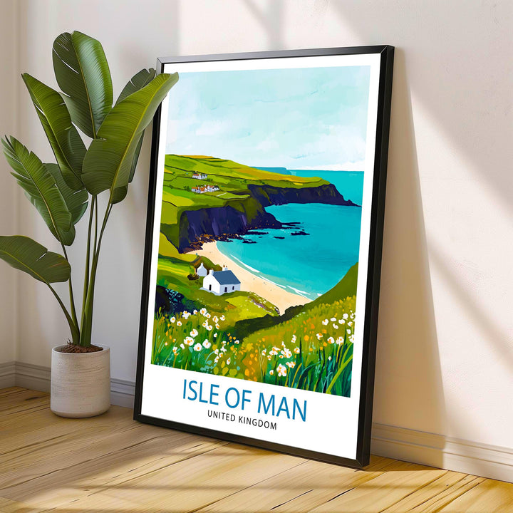 Isle of Man Travel Poster Wall Decor Wall Art Isle of Man Landscape Wall Hanging Home Décor UK Island Gift Art Lovers Scenic Print