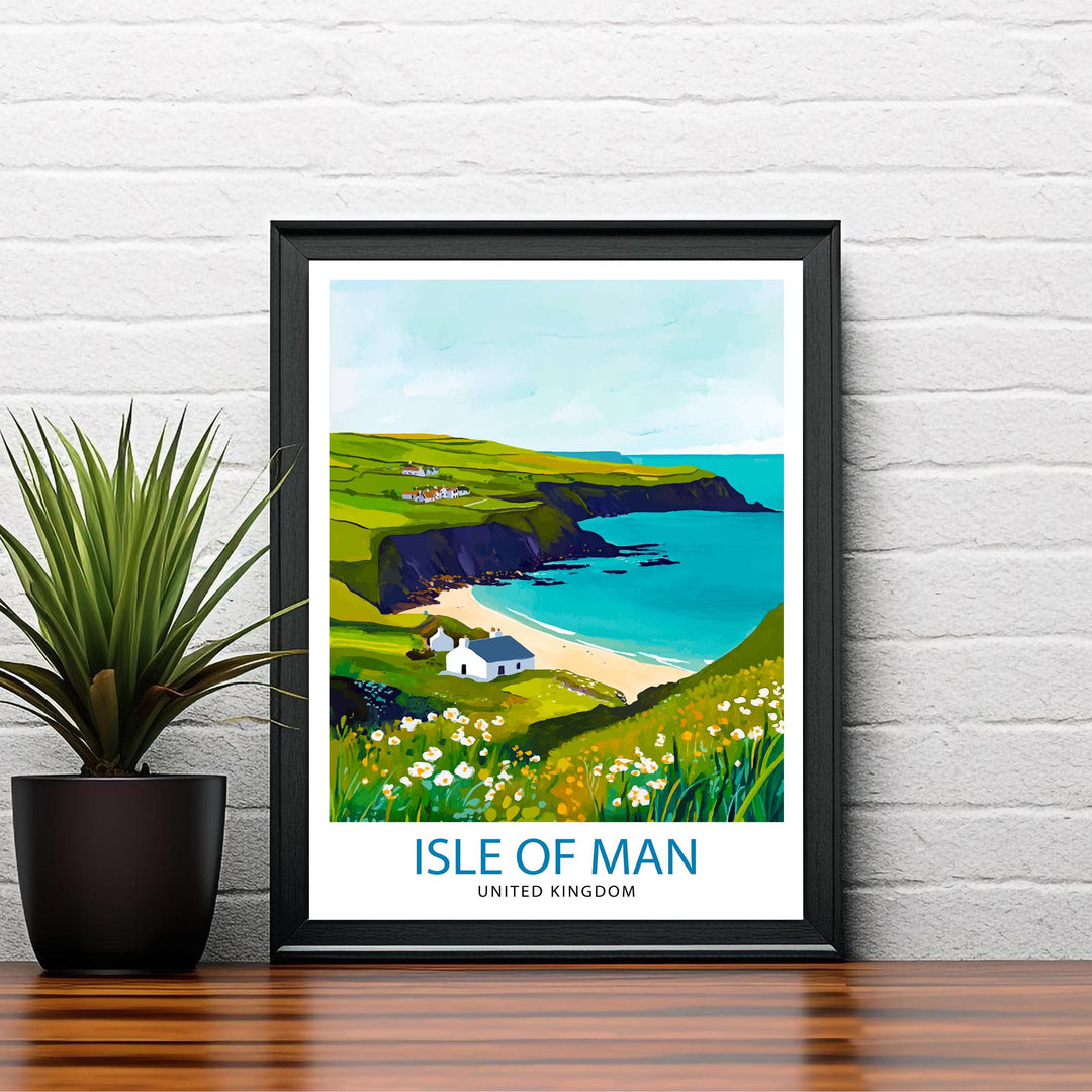 Isle of Man Travel Poster Wall Decor Wall Art Isle of Man Landscape Wall Hanging Home Décor UK Island Gift Art Lovers Scenic Print