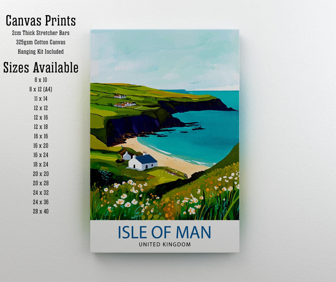 Isle of Man Travel Poster Wall Decor Wall Art Isle of Man Landscape Wall Hanging Home Décor UK Island Gift Art Lovers Scenic Print