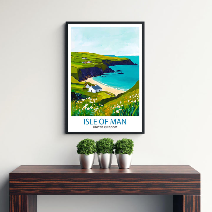 Isle of Man Travel Poster Wall Decor Wall Art Isle of Man Landscape Wall Hanging Home Décor UK Island Gift Art Lovers Scenic Print