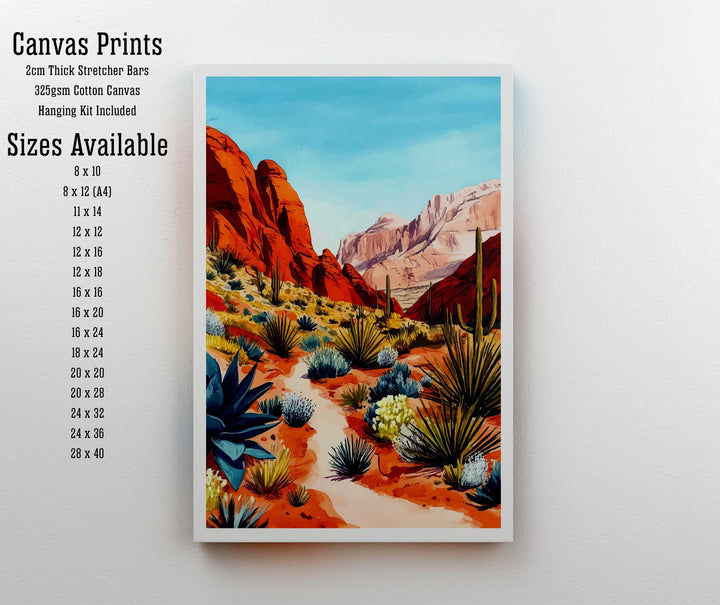 Red Rock National Park Travel Poster Wall Decor Wall Art Red Rock Landscape Wall Hanging Home Décor Nevada Gift Art Lovers Scenic Print