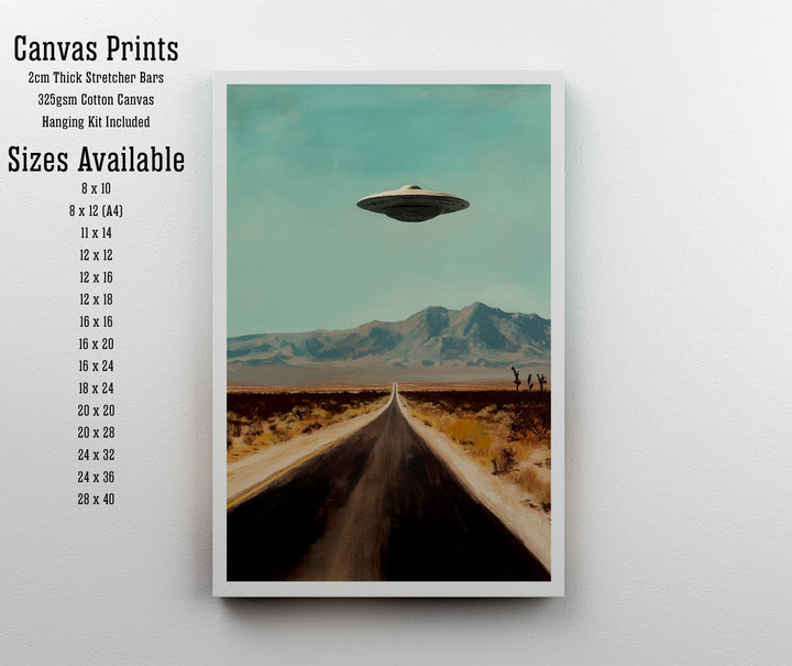 Area 51 Travel Poster Wall Decor Wall Art Nevada Landscape Wall Hanging Home Décor UFO Gift Art Lovers Sci-Fi Scenic Print