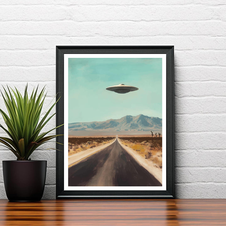 Area 51 Travel Poster Wall Decor Wall Art Nevada Landscape Wall Hanging Home Décor UFO Gift Art Lovers Sci-Fi Scenic Print