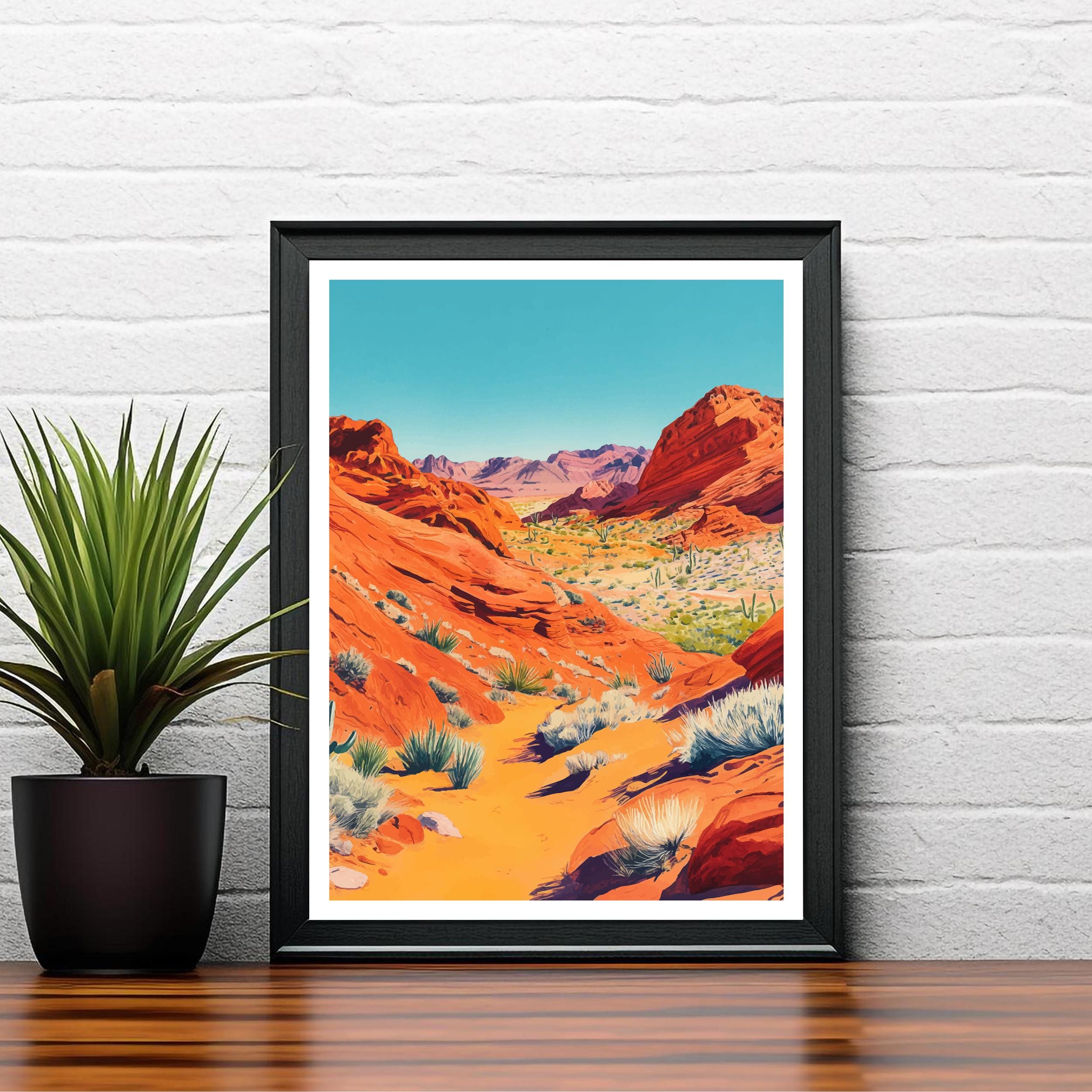 Valley of Fire State Park Travel Poster Wall Decor Wall Art Valley of Fire Landscape Wall Hanging Home Décor Nevada Gift Art Lovers Scenic