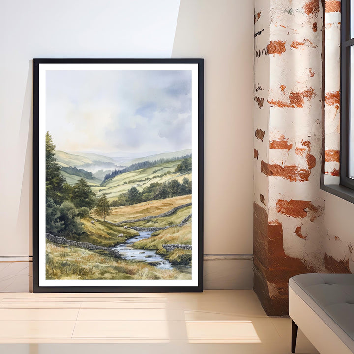 Yorkshire Dales Watercolor Travel Print Wall Decor Wall Art Yorkshire Landscape Wall Hanging Home Décor English Countryside Gift Art Lovers