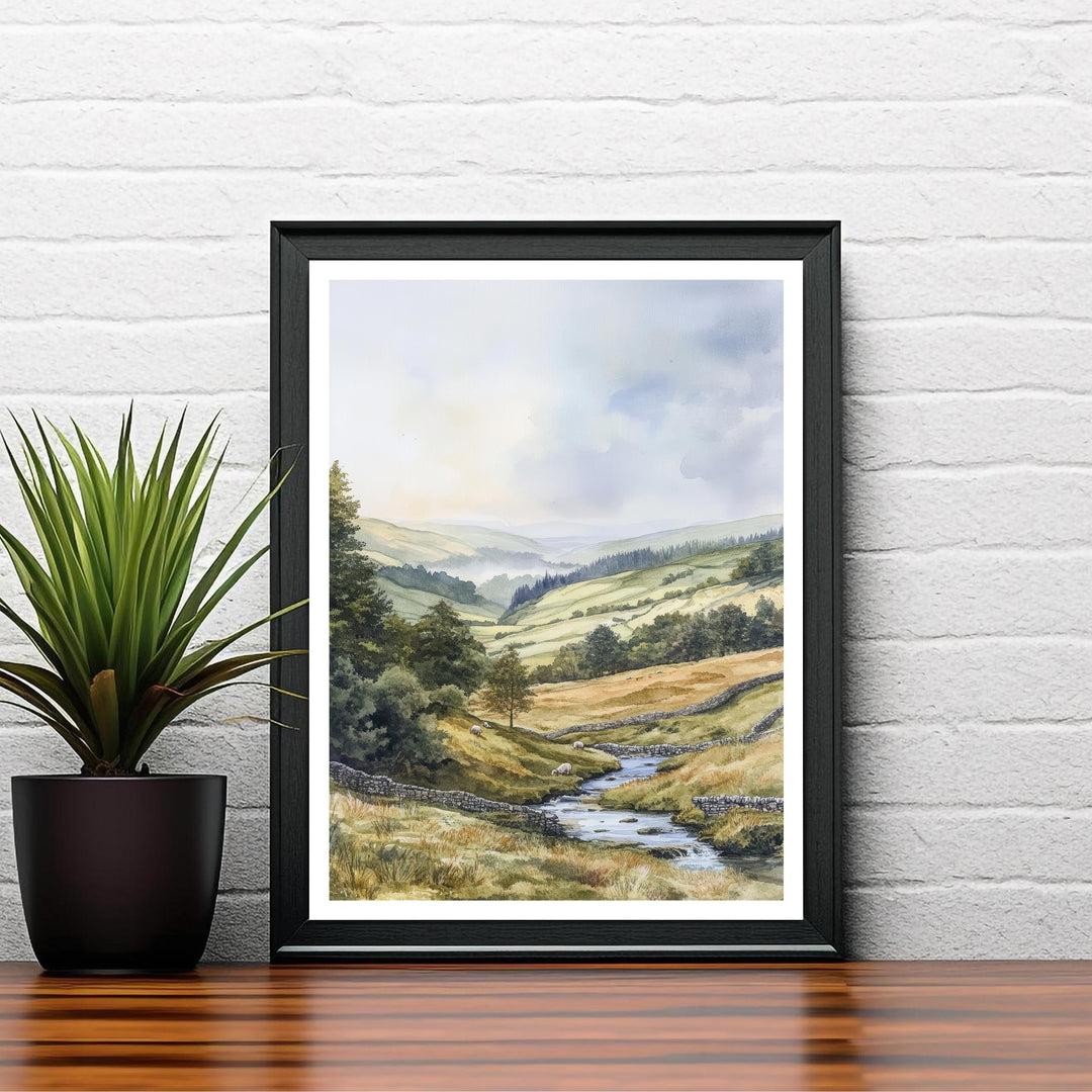 Yorkshire Dales Watercolor Travel Print Wall Decor Wall Art Yorkshire Landscape Wall Hanging Home Décor English Countryside Gift Art Lovers