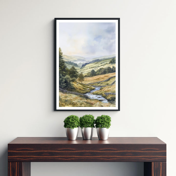 Yorkshire Dales Watercolor Travel Poster