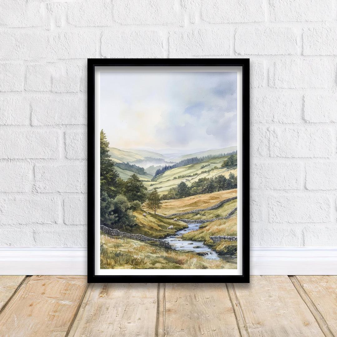 Yorkshire Dales Watercolor Travel Print Wall Decor Wall Art Yorkshire Landscape Wall Hanging Home Décor English Countryside Gift Art Lovers