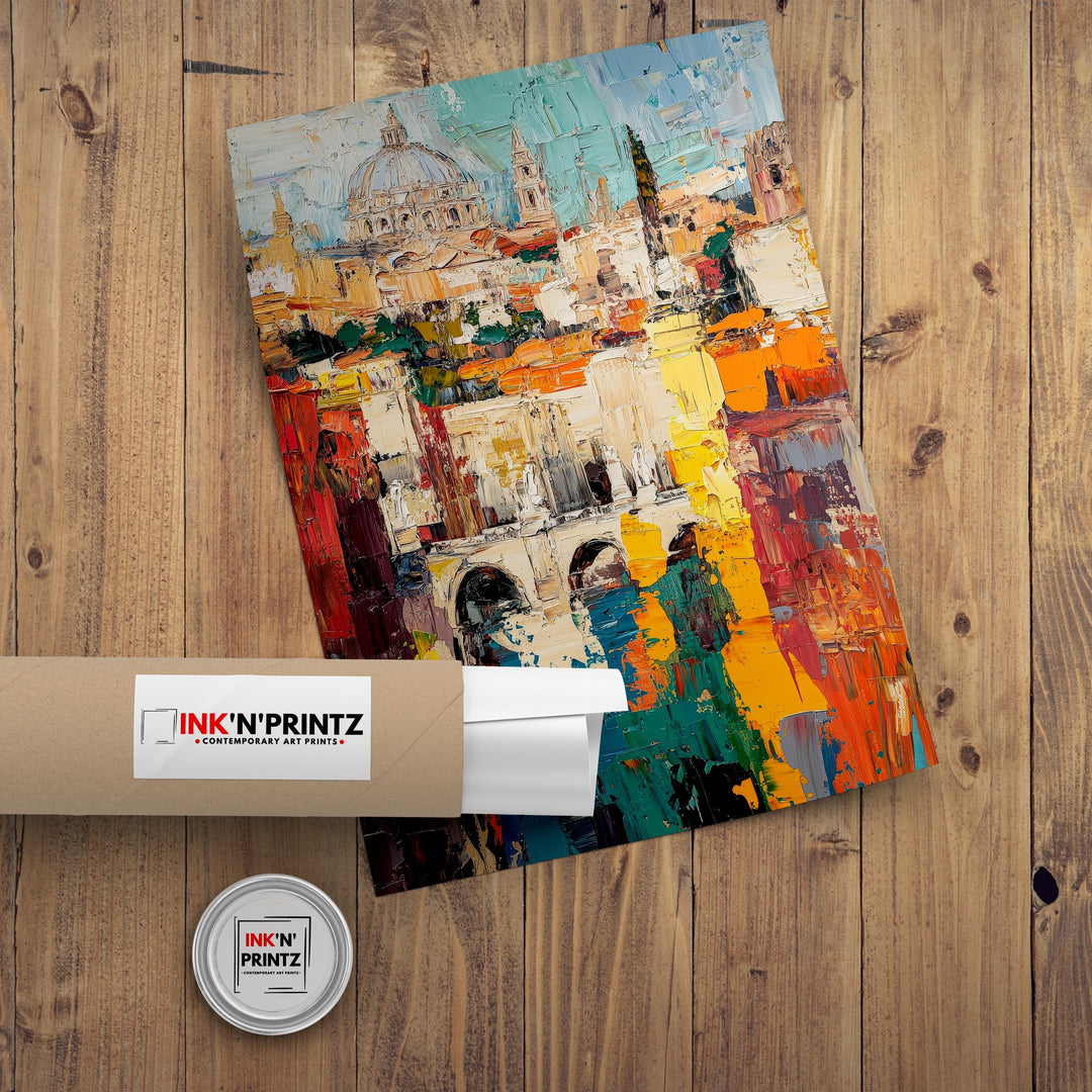 Rome Italy Abstract Art Poster