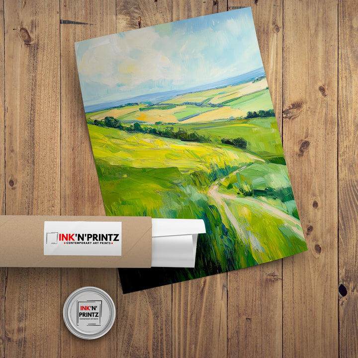 South Downs Abstract Art Poster