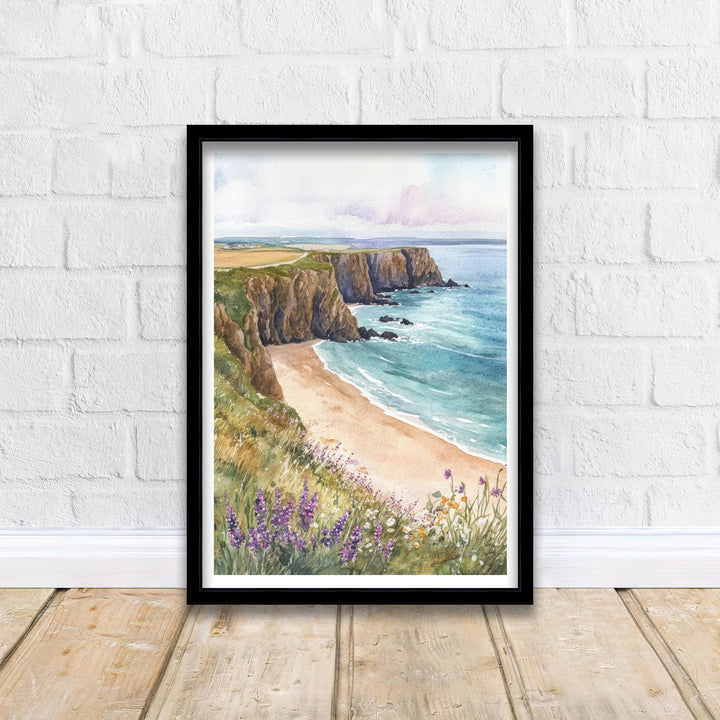 Pembrokeshire Wales Watercolor Travel Poster