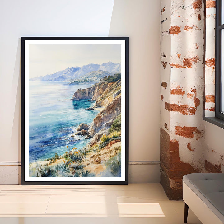 Santa Catalina Island Watercolor Travel Poster