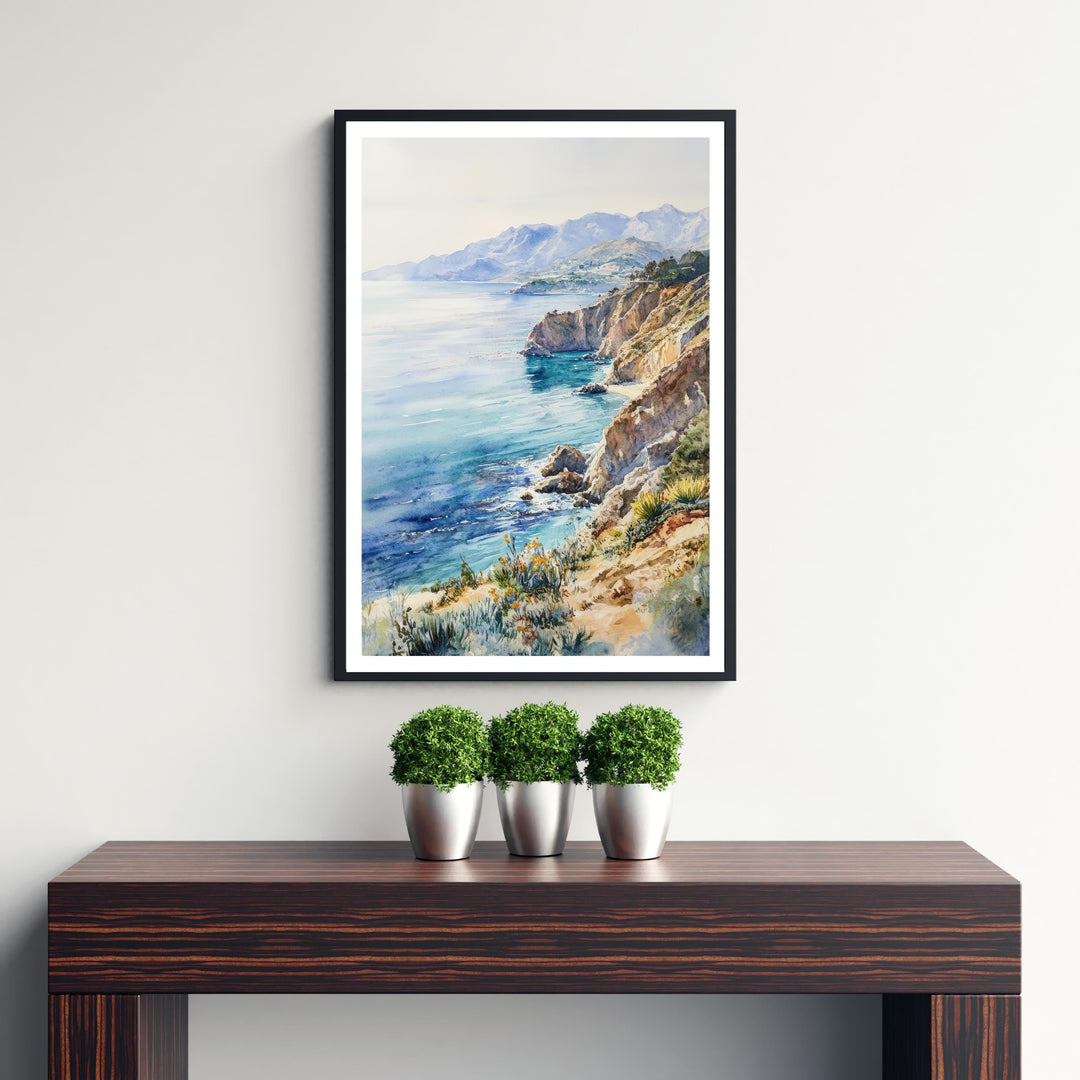 Santa Catalina Island Watercolor Travel Poster