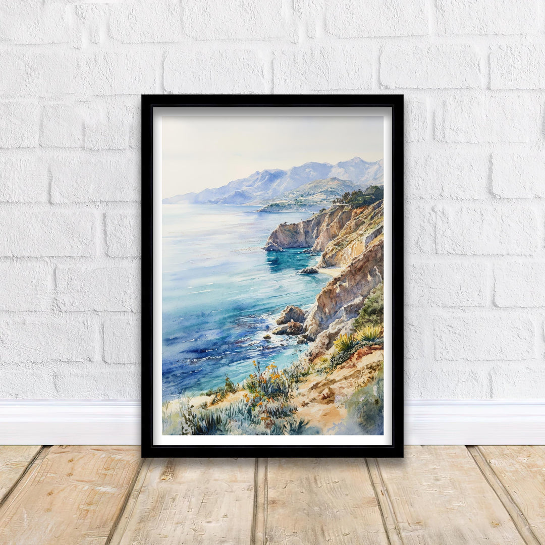 Santa Catalina Island Watercolor Travel Print Wall Decor Wall Art Catalina Landscape Wall Hanging Home Décor California Island Gift Art