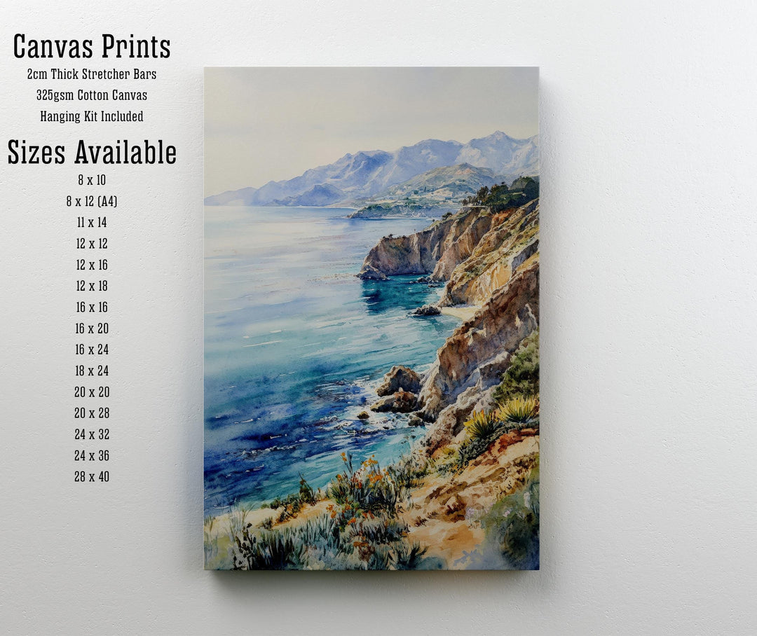 Santa Catalina Island Watercolor Travel Print Wall Decor Wall Art Catalina Landscape Wall Hanging Home Décor California Island Gift Art