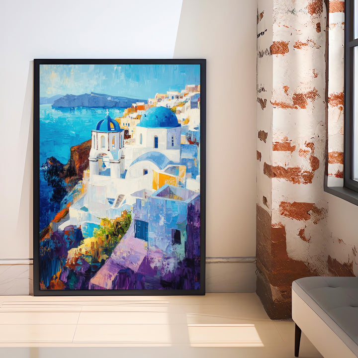 Santorini Abstract Art Print Wall Decor Wall Art Santorini Landscape Wall Hanging Home Décor Greek Island Gift Art Lovers Modern Print