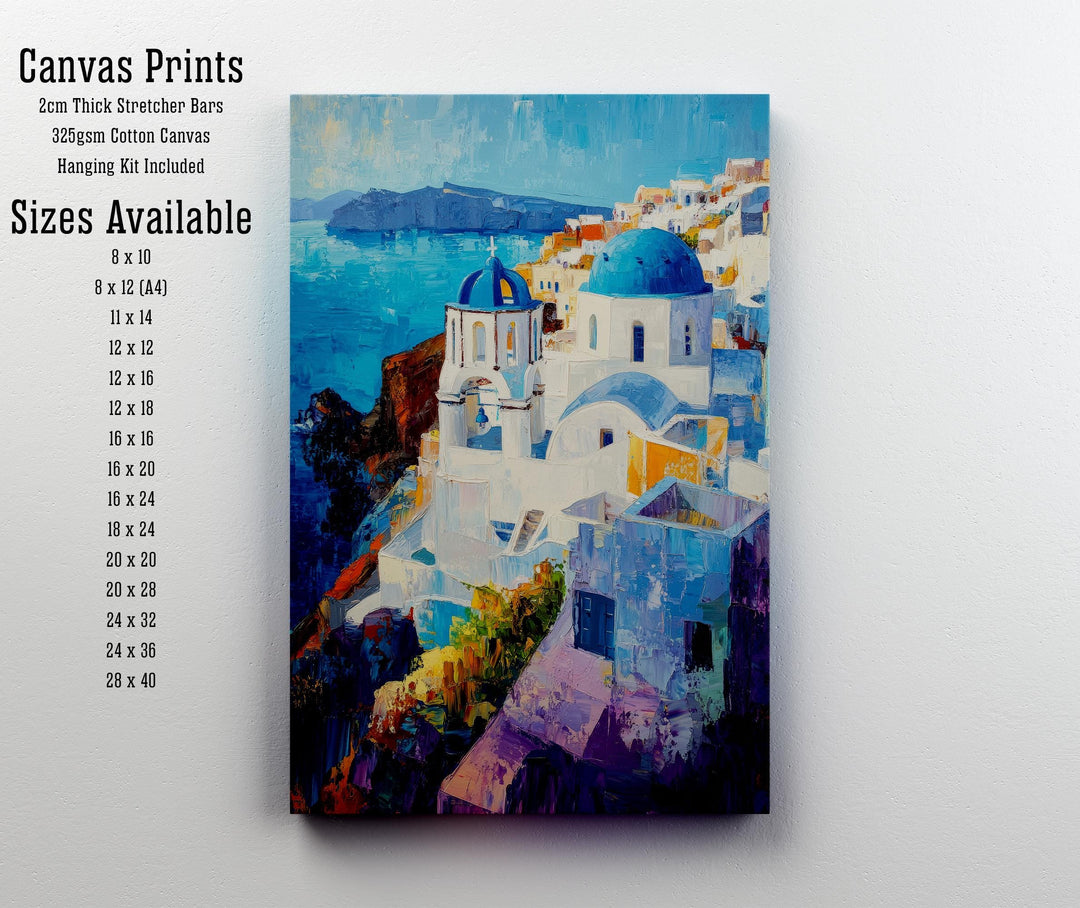 Santorini Abstract Art Poster